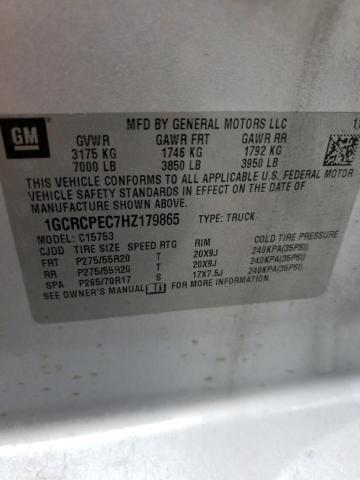Photo 10 from auction – 2017 CHEVROLET SILVERADO with VIN 1GCRCPEC7HZ179865