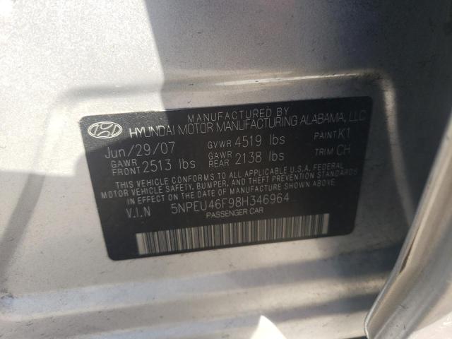 Photo 10 from auction – 2008 HYUNDAI SONATA SE with VIN 5NPEU46F98H346964
