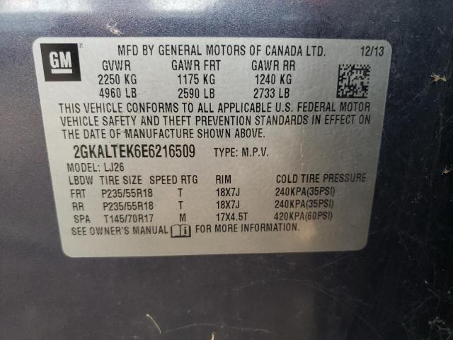 Photo 10 from auction – 2014 GMC TERRAIN SL with VIN 2GKALTEK6E6216509