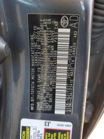 Photo 10 from auction – 2010 TOYOTA COROLLA BA with VIN 2T1BU4EE6AC447688