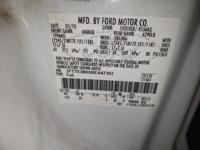 Photo 10 from auction – 2011 FORD F350 SUPER with VIN 1FT7X3B65BEA47303