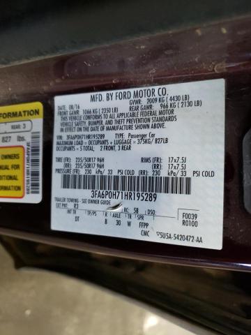 Photo 10 from auction – 2017 FORD FUSION SE with VIN 3FA6P0H71HR195289