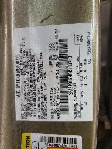 Photo 10 from auction – 2013 FORD FUSION SE with VIN 3FA6P0H74DR130253