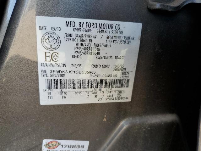 Photo 10 from auction – 2013 FORD EDGE SEL with VIN 2FMDK3JC1DBC35903