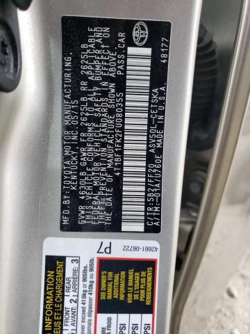 Photo 10 from auction – 2015 TOYOTA CAMRY LE with VIN 4T1BF1FK2FU080355