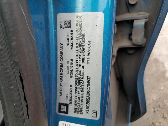 Photo 10 from auction – 2019 CHEVROLET SPARK LS with VIN KL8CB6SA8KC704537