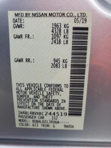 Photo 10 from auction – 2019 NISSAN ALTIMA S with VIN 1N4BL4BVXKC244519