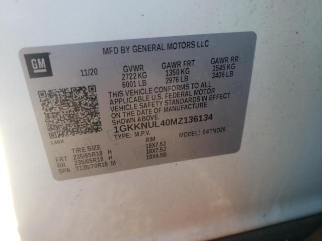 Photo 10 from auction – 2021 GMC ACADIA SLT with VIN 1GKKNUL40MZ136134