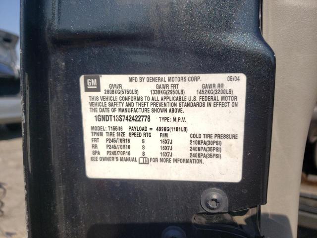Photo 10 from auction – 2004 CHEVROLET TRAILBLAZE with VIN 1GNDT13S742422778