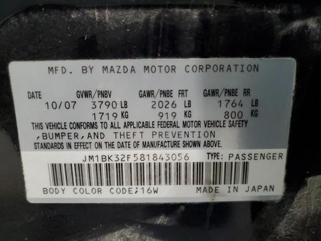 Photo 10 from auction – 2008 MAZDA 3 I with VIN JM1BK32F581843056