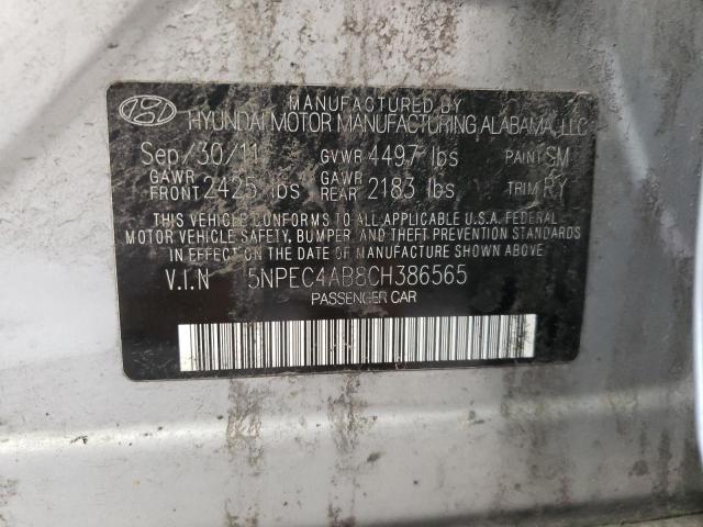 Photo 10 from auction – 2012 HYUNDAI SONATA SE with VIN 5NPEC4AB8CH386565