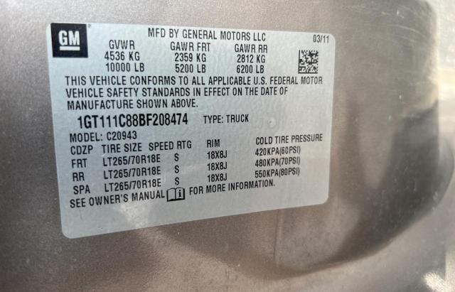 Photo 10 from auction – 2011 GMC SIERRA C25 with VIN 1GT111C88BF208474