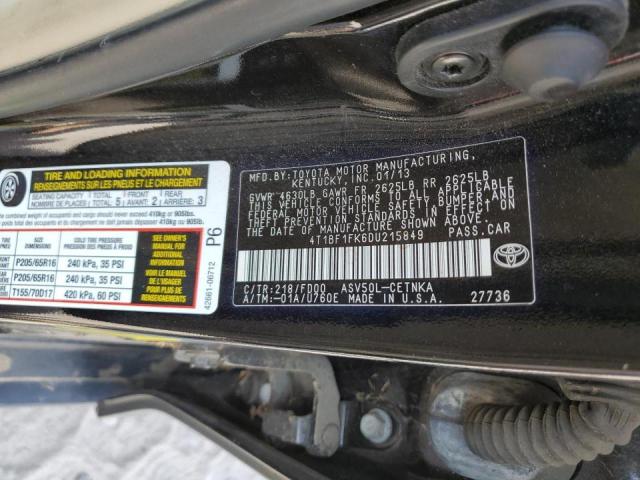 Photo 10 from auction – 2013 TOYOTA CAMRY L with VIN 4T1BF1FK6DU215849