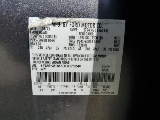 Photo 10 from auction – 2013 FORD EXPLORER X with VIN 1FM5K8D83DGC71240
