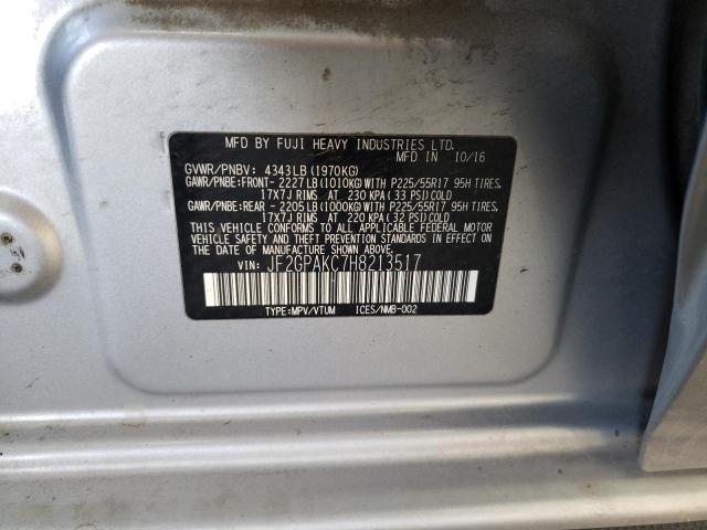 Photo 10 from auction – 2017 SUBARU CROSSTREK with VIN JF2GPAKC7H8213517
