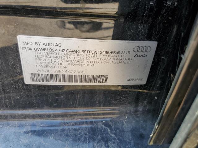 Photo 10 from auction – 2004 AUDI A4 1.8T QU with VIN WAULC68EX4A225689