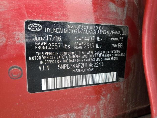 Photo 10 from auction – 2017 HYUNDAI SONATA SPO with VIN 5NPE34AF2HH462243