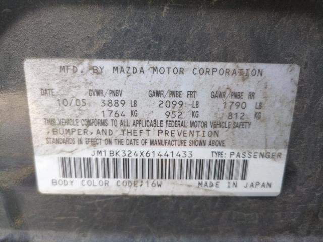 Photo 10 from auction – 2006 MAZDA MAZDA3 with VIN JM1BK324X61441433