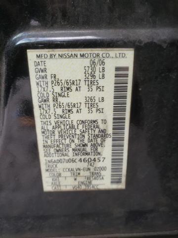 Photo 10 from auction – 2006 NISSAN FRONTIER C with VIN 1N6AD07U06C460457