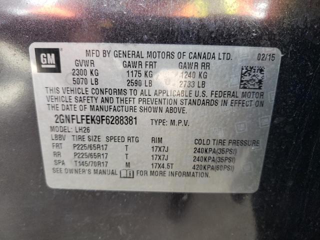 Photo 10 from auction – 2015 CHEVROLET EQUINOX LT with VIN 2GNFLFEK9F6288381