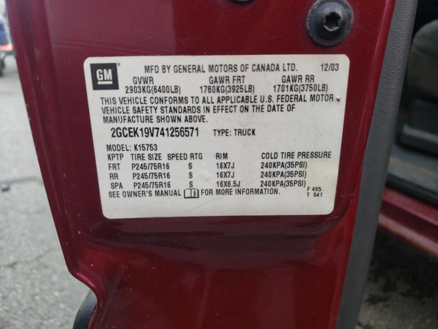 Photo 10 from auction – 2004 CHEVROLET SILVERADO with VIN 2GCEK19V741256571
