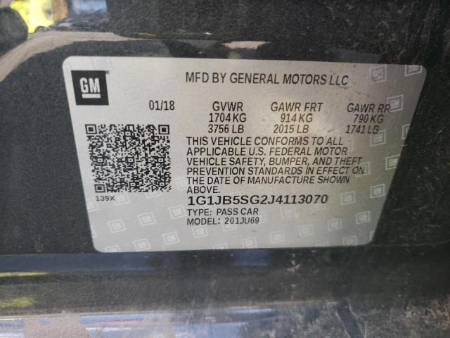 Photo 10 from auction – 2018 CHEVROLET SONIC LS with VIN 1G1JB5SG2J4113070