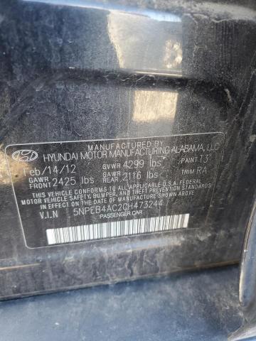 Photo 10 from auction – 2012 HYUNDAI SONATA GLS with VIN 5NPEB4AC2CH473244