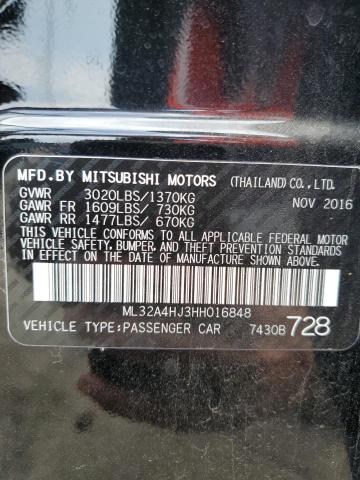 Photo 10 from auction – 2017 MITSUBISHI MIRAGE SE with VIN ML32A4HJ3HH016848