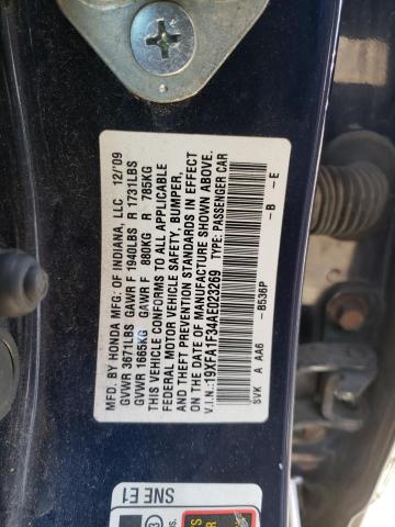 Photo 10 from auction – 2010 HONDA CIVIC VP with VIN 19XFA1F34AE023269