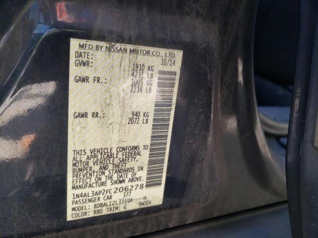 Photo 10 from auction – 2015 NISSAN ALTIMA 2.5 with VIN 1N4AL3AP2FC206278