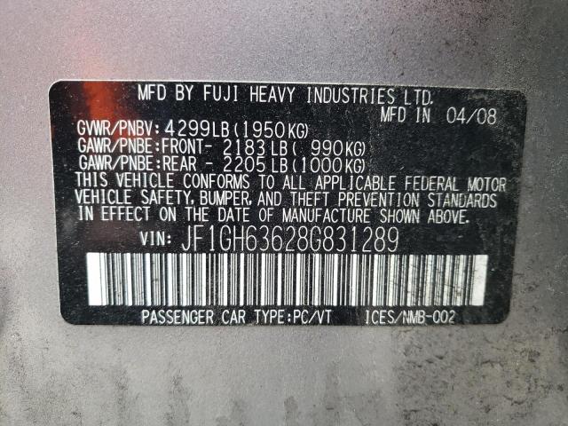 Photo 10 from auction – 2008 SUBARU IMPREZA OU with VIN JF1GH63628G831289