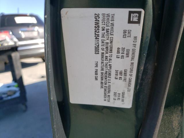 Photo 10 from auction – 2004 BUICK CENTURY CU with VIN 2G4WS52J541175003