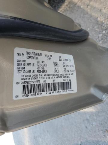 Photo 10 from auction – 2007 CHRYSLER PACIFICA T with VIN 2A8GF68X77R255576