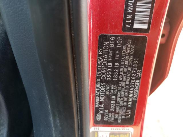 Photo 10 from auction – 2014 KIA RIO LX with VIN KNADM4A37E6372331