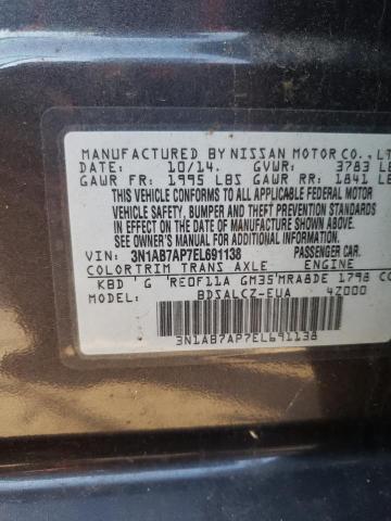 Photo 10 from auction – 2014 NISSAN SENTRA S with VIN 3N1AB7AP7EL691138