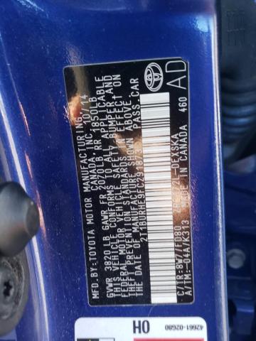 Photo 10 from auction – 2015 TOYOTA COROLLA L with VIN 2T1BURHE9FC291873