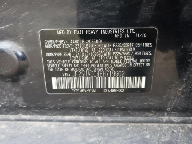 Photo 10 from auction – 2011 SUBARU FORESTER with VIN JF2SHADC4BH719902