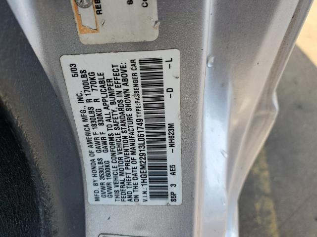 Photo 10 from auction – 2003 HONDA CIVIC EX with VIN 1HGEM22913L061749