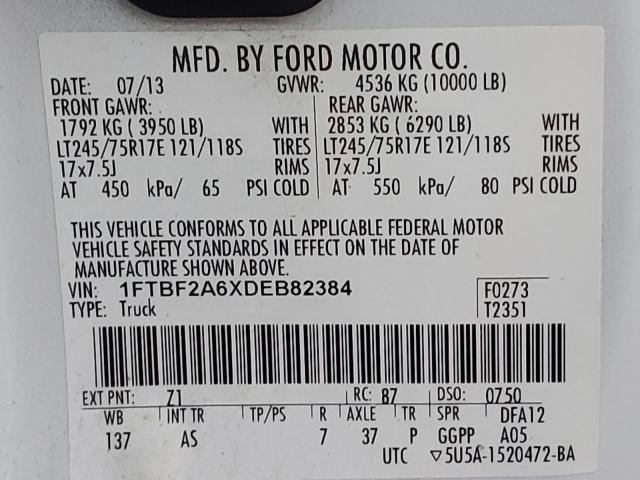 Photo 10 from auction – 2013 FORD F250 SUPER with VIN 1FTBF2A6XDEB82384