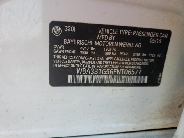Photo 10 from auction – 2015 BMW 320 I with VIN WBA3B1G56FNT06577