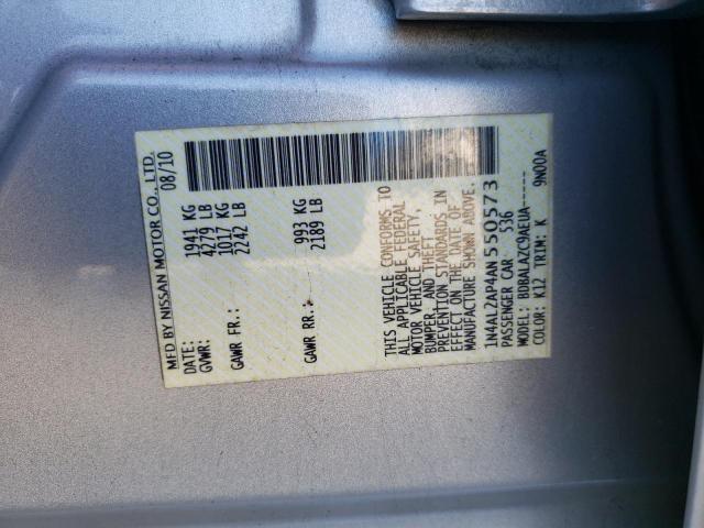Photo 10 from auction – 2010 NISSAN ALTIMA with VIN 1N4AL2AP4AN550573