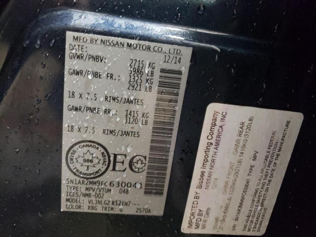 Photo 10 from auction – 2015 NISSAN PATHFINDER with VIN 5N1AR2MM9FC630041