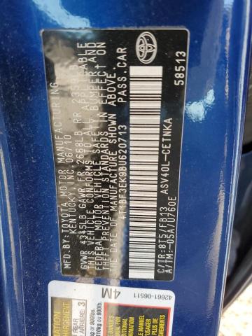 Photo 10 from auction – 2011 TOYOTA CAMRY BASE with VIN 4T1BF3EK9BU620713