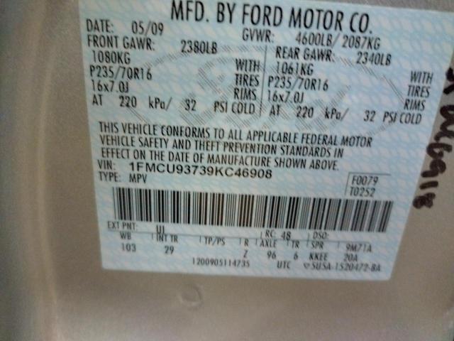 Photo 10 from auction – 2009 FORD ESCAPE XLT with VIN 1FMCU93739KC46908
