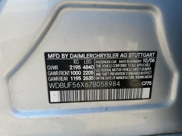 Photo 10 from auction – 2007 MERCEDES-BENZ E 350 with VIN WDBUF56X67B058984