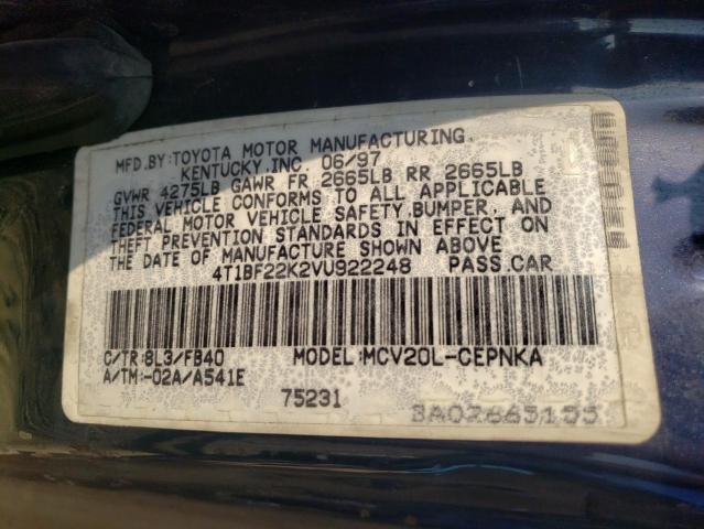 Photo 10 from auction – 1997 TOYOTA CAMRY CE with VIN 4T1BF22K2VU922248