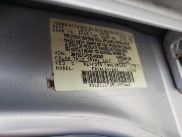 Photo 10 from auction – 2011 NISSAN VERSA S with VIN 3N1BC1CP0BL449363