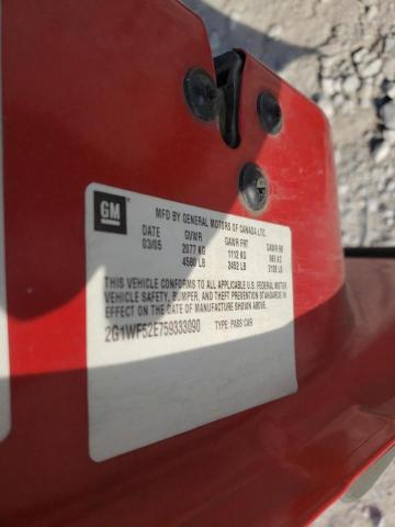 Photo 10 from auction – 2005 CHEVROLET IMPALA with VIN 2G1WF52E759333090