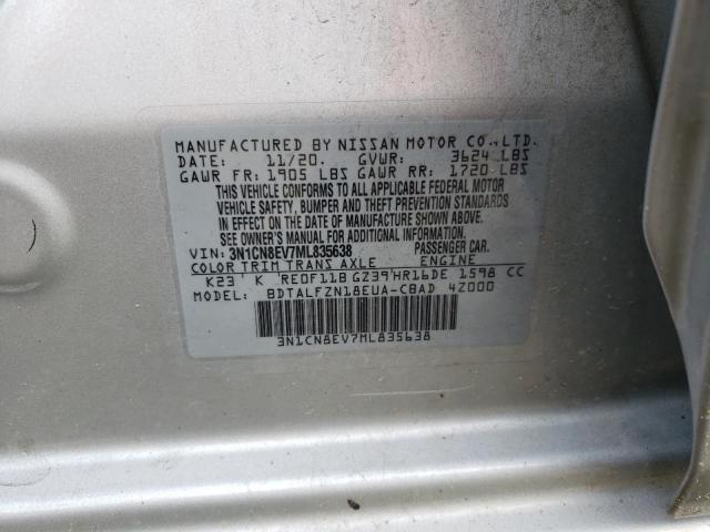 Photo 10 from auction – 2021 NISSAN VERSA SV with VIN 3N1CN8EV7ML835638