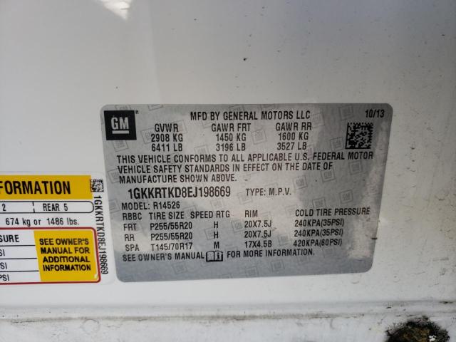 Photo 10 from auction – 2014 GMC ACADIA DEN with VIN 1GKKRTKD8EJ198669